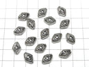 Bali Silver Diamond Beads 11x8x5.5mm Oxidized Finish 1pc