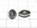 Bali Silver Diamond Beads 11x8x5.5mm Oxidized Finish 1pc