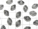 Bali Silver Diamond Beads 11x8x5.5mm Oxidized Finish 1pc