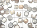 [Video] Gray Moonstone AAA Square Cabochon 6x6mm 5pcs