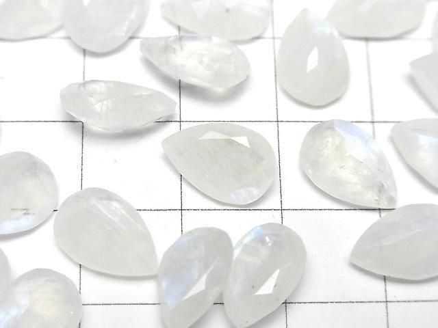 [Video]High Quality Rainbow Moonstone AA++ Loose stone Pear shape Faceted 12x8mm 3pcs