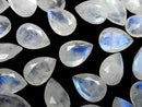 [Video]High Quality Rainbow Moonstone AA++ Loose stone Pear shape Faceted 14x10mm 2pcs
