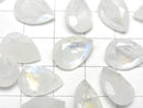 [Video]High Quality Rainbow Moonstone AA++ Loose stone Pear shape Faceted 14x10mm 2pcs