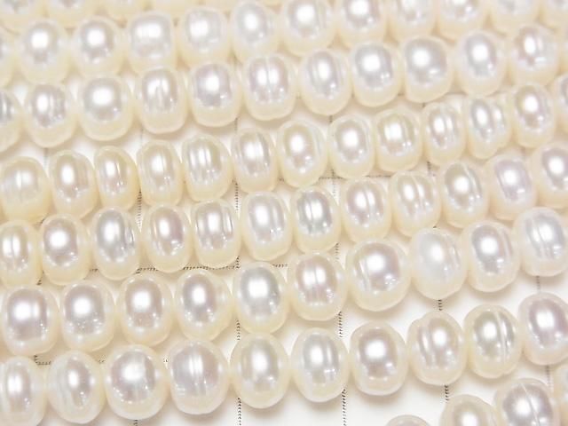 [Video] Fresh Water Pearl AA White Rondelle 7x7x5mm 1strand beads (aprx.15inch/37cm)