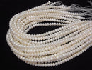 [Video] Fresh Water Pearl AA White Rondelle 7x7x5mm 1strand beads (aprx.15inch/37cm)