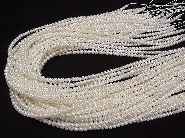 [Video] Fresh Water Pearl AAA Semi Round - Potato 4mm White 1-strand beads (approx. 15inch/37cm)
