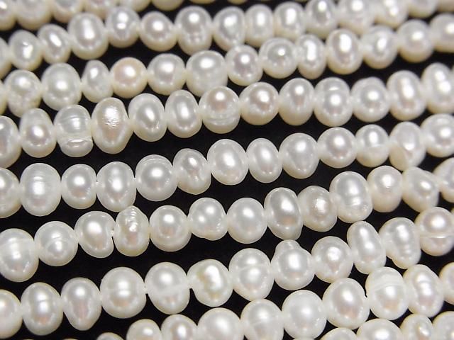 [Video] Fresh Water Pearl AA+ Potato 3.5-4mm White 1strand beads (aprx.14inch/34cm)