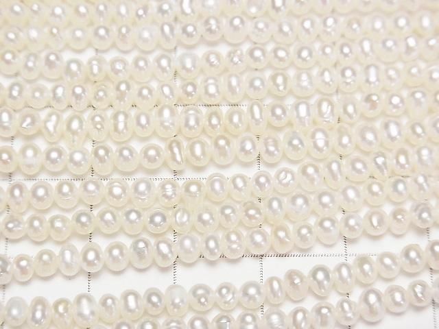 [Video] Fresh Water Pearl AA+ Potato 3.5-4mm White 1strand beads (aprx.14inch/34cm)