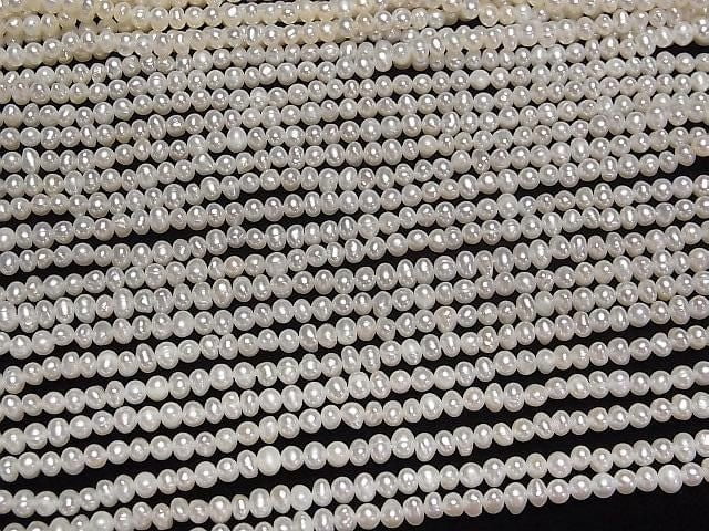 [Video] Fresh Water Pearl AA+ Potato 3.5-4mm White 1strand beads (aprx.14inch/34cm)