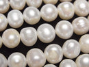 [Video] Fresh Water Pearl AA Potato 7-8mm White 1strand beads (aprx.13inch/32cm)