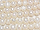 [Video] Fresh Water Pearl AA Potato 7-8mm White 1strand beads (aprx.13inch/32cm)