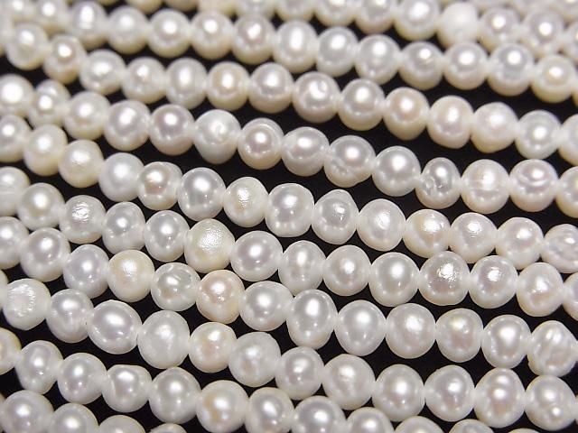 [Video] Fresh Water Pearl AA++ Potato 2.5-3mm White 1strand beads (aprx.14inch/35cm)