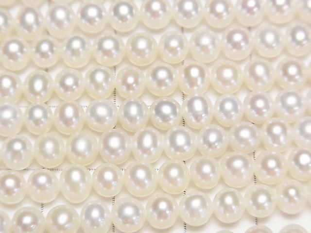 [Video] Fresh Water Pearl AAA Semi Round-Potato 5mm White half or 1strand beads (aprx.15inch/36cm)