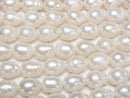 [Video] Fresh Water Pearl AA+ Natural Rice-Drop 8-10mm White 1strand beads (aprx.15inch/38cm)