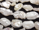 [Video] Fresh Water Pearl Keshi Pearl AA++ Baroque 10-17mm White 1strand beads (aprx.15inch/38cm)