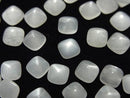 [Video]High Quality White Moonstone AAA Sugarloaf Cut 6x6mm 5pcs