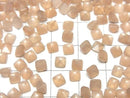 [Video]High Quality Peach Moonstone AAA- Sugarloaf Cut 4x4mm 10pcs