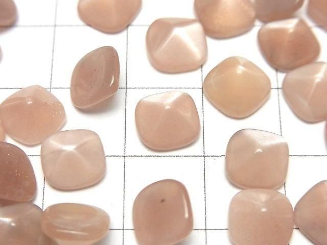 [Video]High Quality Peach Moonstone AAA- Sugarloaf Cut 8x8mm 3pcs