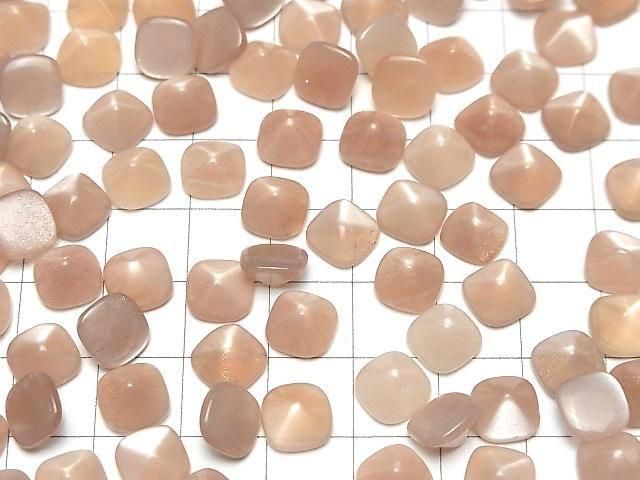 [Video]High Quality Peach Moonstone AAA- Sugarloaf Cut 8x8mm 3pcs