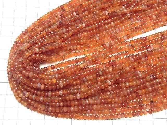 [Video]Fire Agate Rondelle 4x4x2mm 1strand beads (aprx.15inch/37cm)