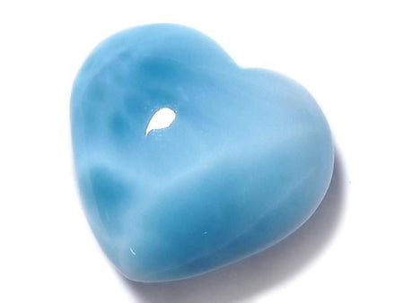 [Video][One of a kind] High quality Larimar Pectolite AAA Heart [Half Drilled Hole] 1pc NO.19