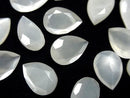 [Video]High Quality White Moonstone AAA- Loose stone Pear shape Faceted 14x10mm 2pcs