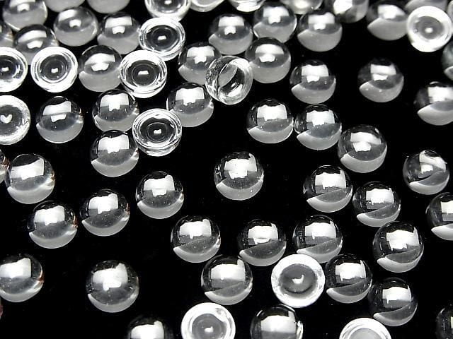 [Video]High Quality White Topaz AAA Round Cabochon 6x6mm 5pcs