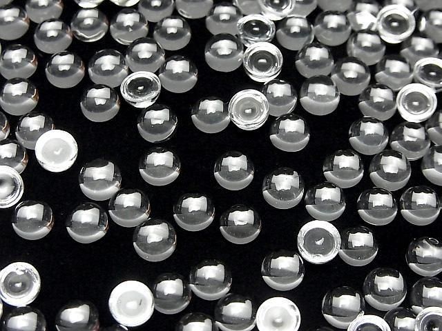 [Video]High Quality White Topaz AAA Round Cabochon 6x6mm 5pcs