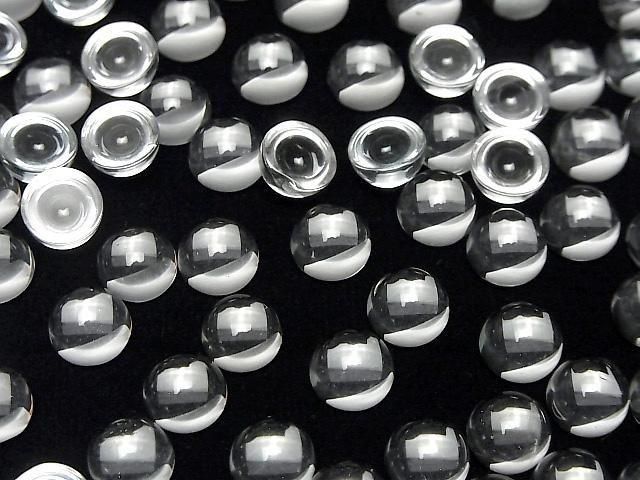 [Video]High Quality White Topaz AAA Round Cabochon 8x8mm 2pcs