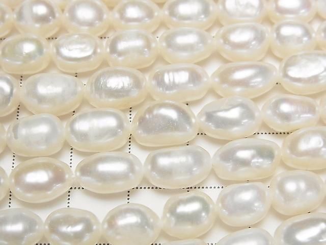 [Video] Fresh Water Pearl AA Baroque 9-13mm White 1-strand beads (approx. 13 inches/33 cm)