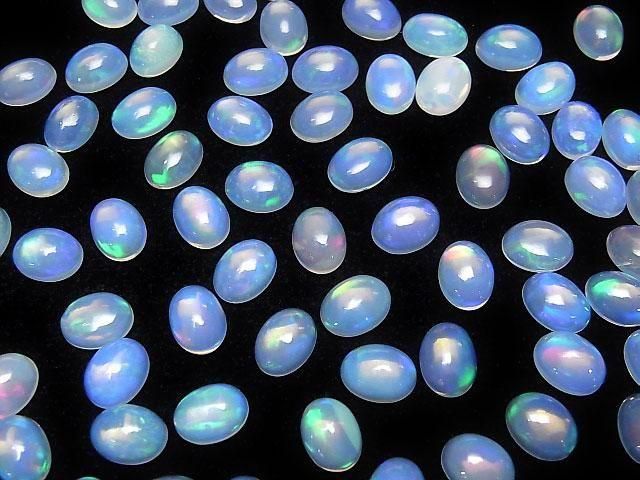[Video]High Quality Ethiopia Water Opal AAA- Oval Cabochon 8x6mm 3pcs