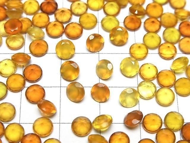 [Video]High Quality Honey Color Chalcedony AAA Loose Stone Round Faceted 5x5mm 10pcs