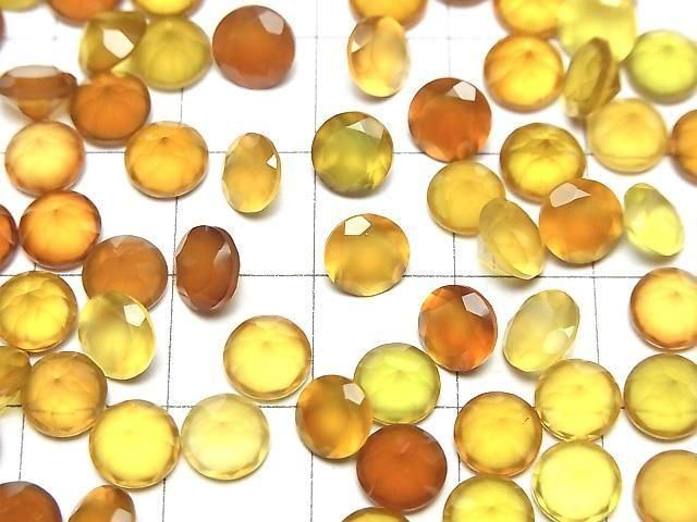 [Video]High Quality Honey Color Chalcedony AAA Loose Stone Round Faceted 6x6mm 5pcs