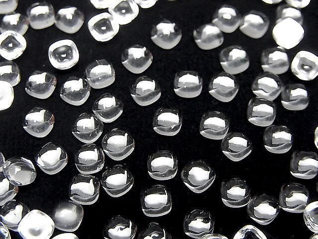 [Video]High Quality White Topaz AAA Square Cabochon 4x4mm 10pcs