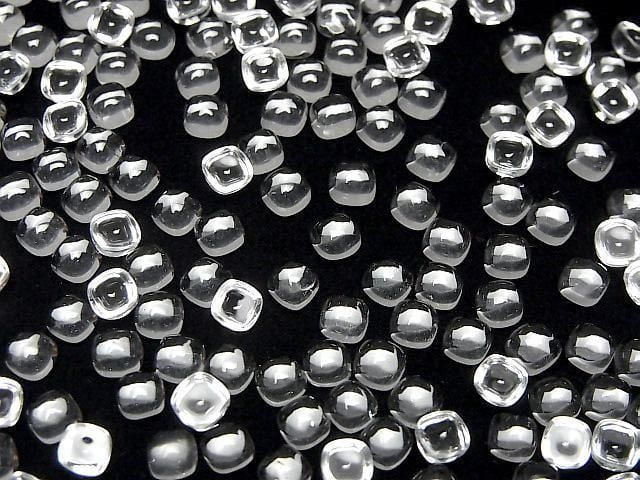 [Video]High Quality White Topaz AAA Square Cabochon 4x4mm 10pcs