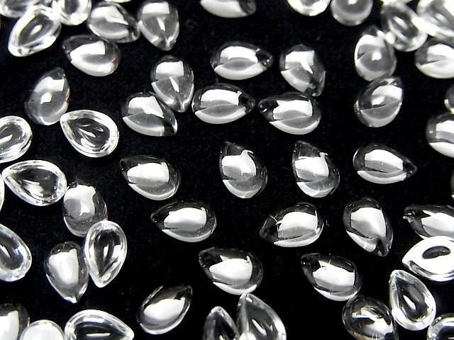 [Video]High Quality White Topaz AAA Pear Shape Cabochon 6x4mm 5pcs