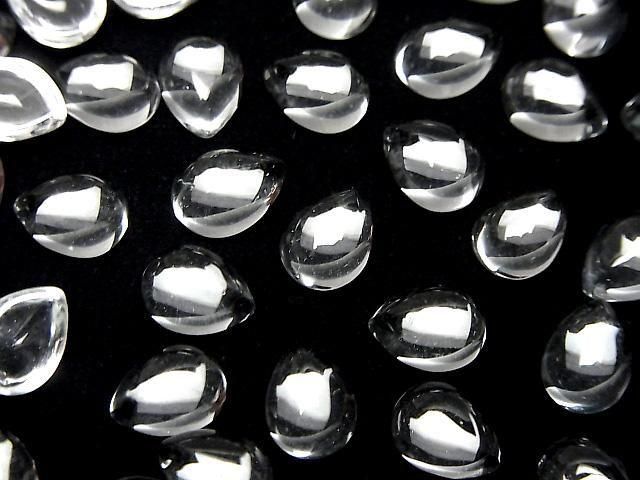 [Video]High Quality White Topaz AAA Pear Shape Cabochon 8x6mm 3pcs