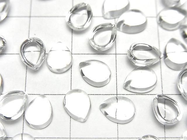 [Video]High Quality White Topaz AAA Pear Shape Cabochon 8x6mm 3pcs