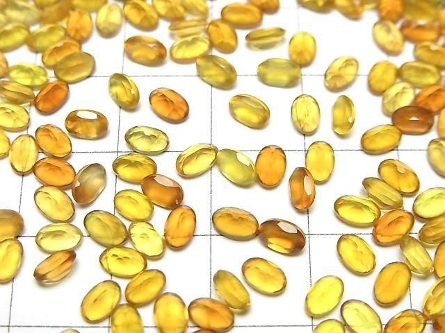 [Video]High Quality Honey Color Chalcedony AAA Loose Stone Oval Faceted 5x3mm 10pcs
