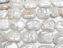 [Video] Fresh Water Pearl AA Rectangle 20-22mm White 1strand beads (aprx.14inch/35cm)
