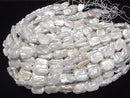 [Video] Fresh Water Pearl AA Rectangle 20-22mm White 1strand beads (aprx.14inch/35cm)