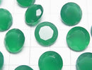 [Video]High Quality Green Onyx AAA Loose stone Round Faceted 12x12mm 2pcs