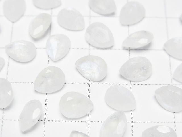 [Video]Rainbow Moonstone AA++ Loose stone Pear shape Faceted 8x6mm 5pcs