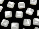 [Video] High Quality White Shell (Silver-lip Oyster) AAA Square Cabochon 10x10mm 5pcs