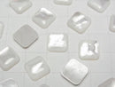 [Video] High Quality White Shell (Silver-lip Oyster) AAA Square Cabochon 10x10mm 5pcs
