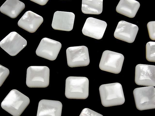[Video] High Quality White Shell (Silver-lip Oyster) AAA Square Cabochon 10x10mm 5pcs