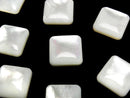 [Video] High Quality White Shell (Silver-lip Oyster) AAA Square Cabochon 12x12mm 4pcs