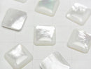 [Video] High Quality White Shell (Silver-lip Oyster) AAA Square Cabochon 12x12mm 4pcs