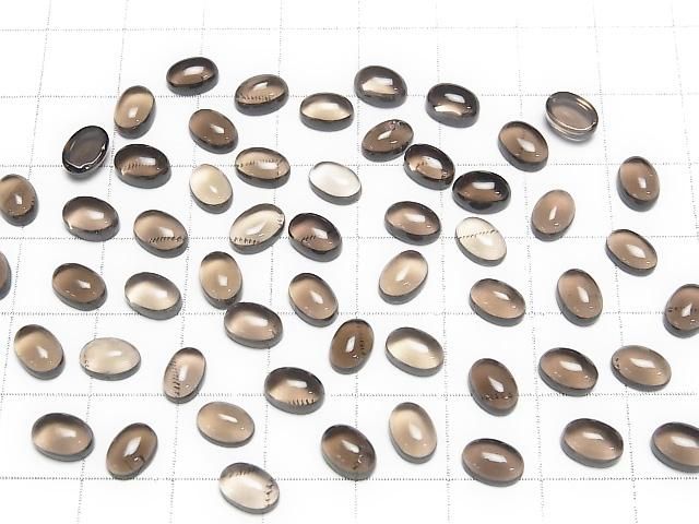 [Video]High Quality Smoky Quartz AAA Oval Cabochon 7x5mm 10pcs