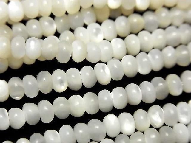 [Video] Mother of Pearl MOP Rondelle 4x4x2mm 1-strand beads (approx. 15inch/37cm)